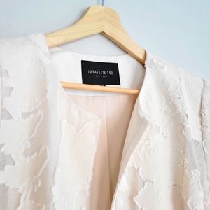 Cortina Zip-Front Textured Jacket, Raffia Size 16